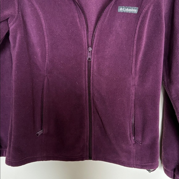 Columbia Fleece Zip Up Jacket Women’s M Purple Full Zip - Picture 3 of 8